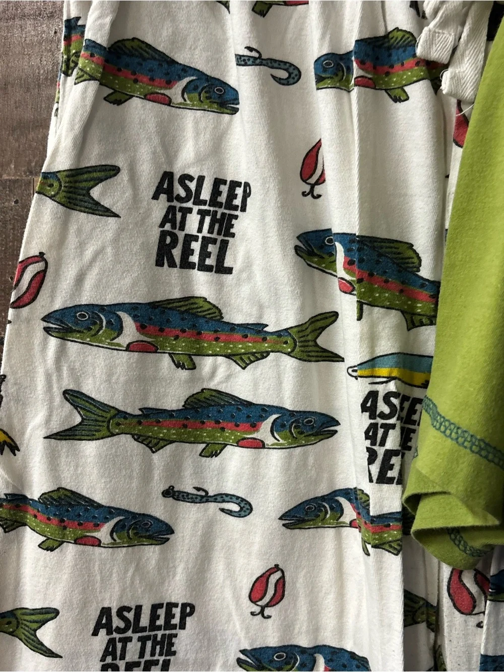 Lazy One Blue & Green 'Asleep at the Reel' Women's Pajama Set